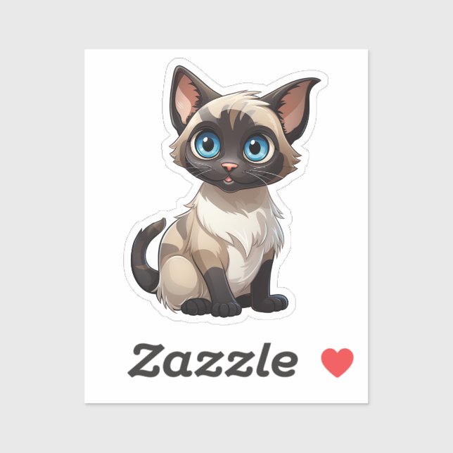 Sticker Illustration du chat de dessin (Feuille)