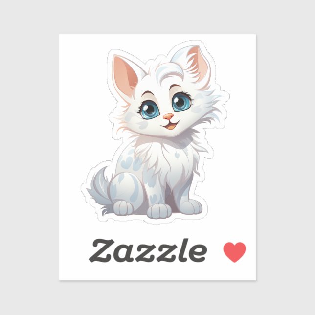 Sticker Illustration du chat de dessin (Feuille)