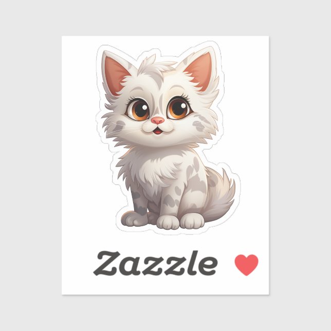 Sticker Illustration du chat de dessin (Feuille)