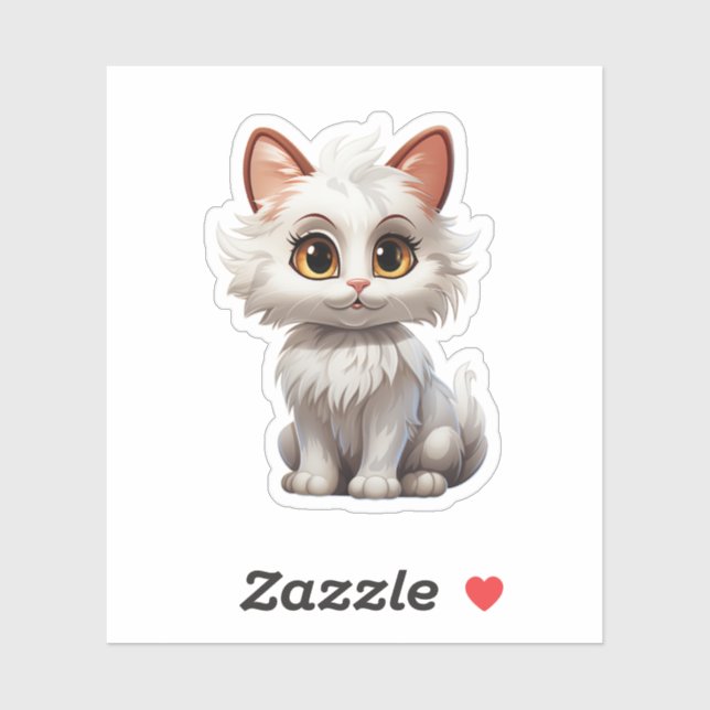 Sticker Illustration du chat de dessin (Feuille)