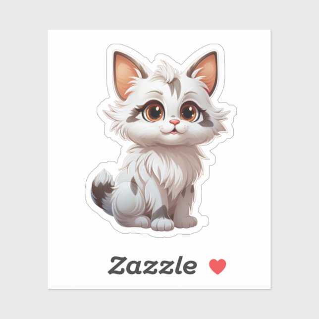 Sticker Illustration du chat de dessin (Feuille)