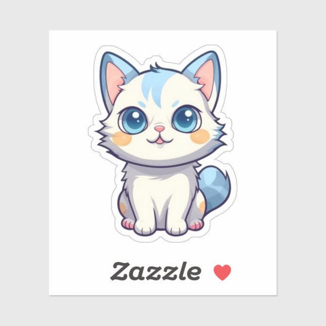 Sticker Illustration du chat de dessin (Feuille)