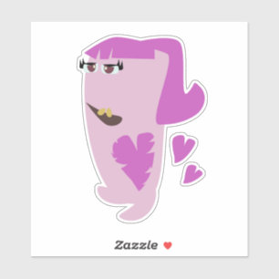 Sticker Illustration du dessin de Lovesick Girl Ado Monste