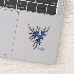 Sticker Illustration du dragon bleu des limaces de mer