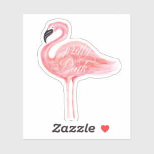 Sticker Illustration du Flamant rose d'aquarelle rose