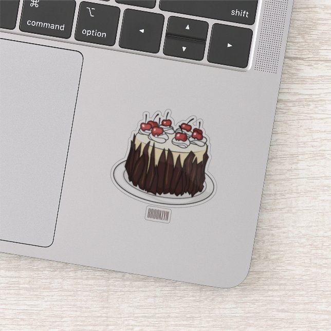 Sticker Illustration du gâteau de la Forêt-Noire (Détail)
