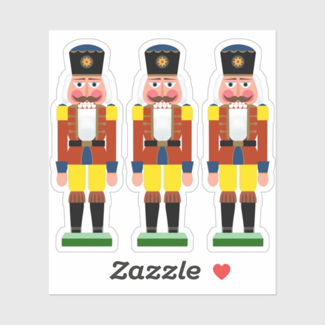 Sticker Illustration du Nutcracker allemand antique (Feuille)