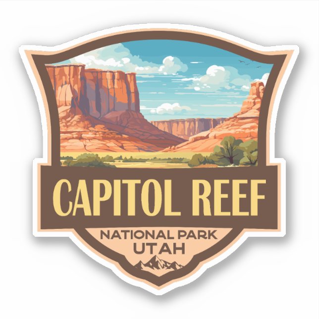 Sticker Illustration du parc national du récif du Capitol  (Devant)