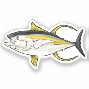 Sticker Illustration du vecteur du thon jaune