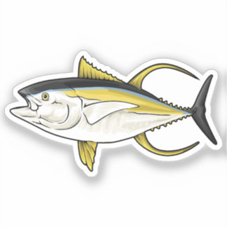 Sticker Illustration du vecteur du thon jaune