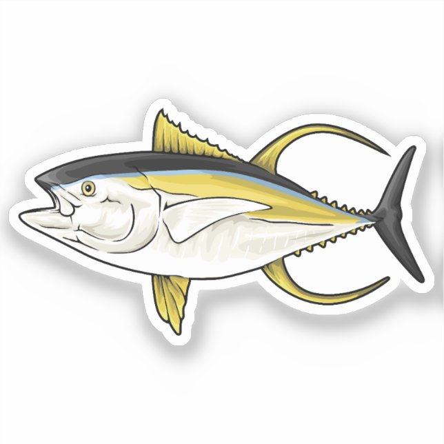 Sticker Illustration du vecteur du thon jaune (Recto)