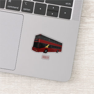 Sticker Illustration d'un bus à deux étages