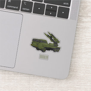 Sticker Illustration d'un camion de missiles militaires