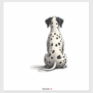 Sticker Illustration d'un chien dalmatien vintage vu de do