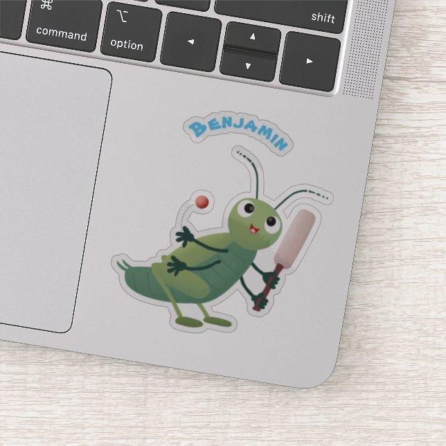 Sticker Illustration d'un insecte du cricket vert mou (Détail)
