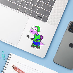 Sticker Illustration D'Un Joueur De Spinosaurus.