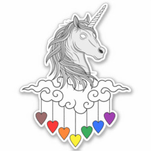 Sticker Illustration d'un licorne majestueuse