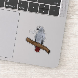 Sticker Illustration d'un perroquet gris en Afrique