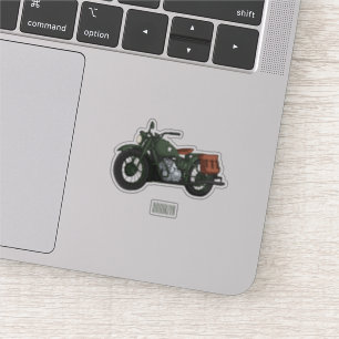 Sticker Illustration d'une moto de croiseur militaire