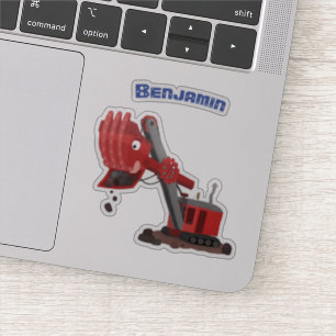 Sticker Illustration d'une pelle à vapeur rouge mou