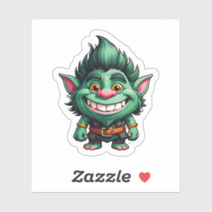 Sticker Illustration Happy Little Troll Chibi