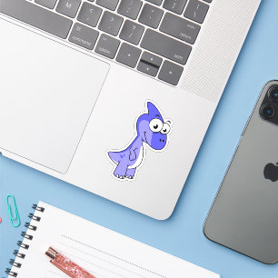 Sticker Illustration Mignonne D'Un Parasaurolophus Dinosau