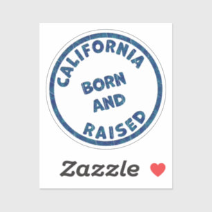 Sticker Illustration « Né et élevé en Californie »
