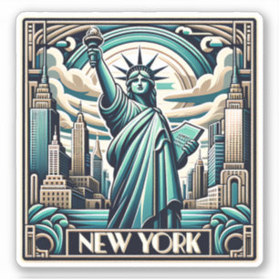 Sticker Illustration New York style Art déco