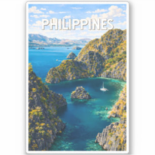 Sticker Illustration Philippines Voyage Art Vintage
