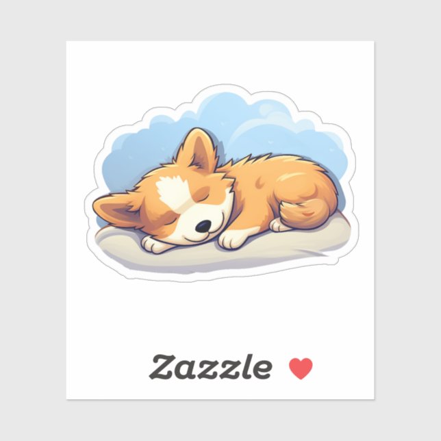 Sticker Illustration pour chien de dessin (Feuille)