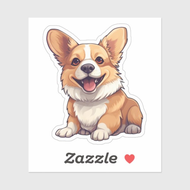 Sticker Illustration pour chien de dessin (Feuille)