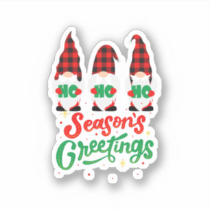 Sticker Illustration rouge et verte Joyeux Noël