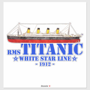 Sticker Illustration Titanic RMS - White Star Line 1912