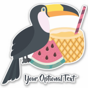 Sticker Illustration Toucan du texte personnalisé
