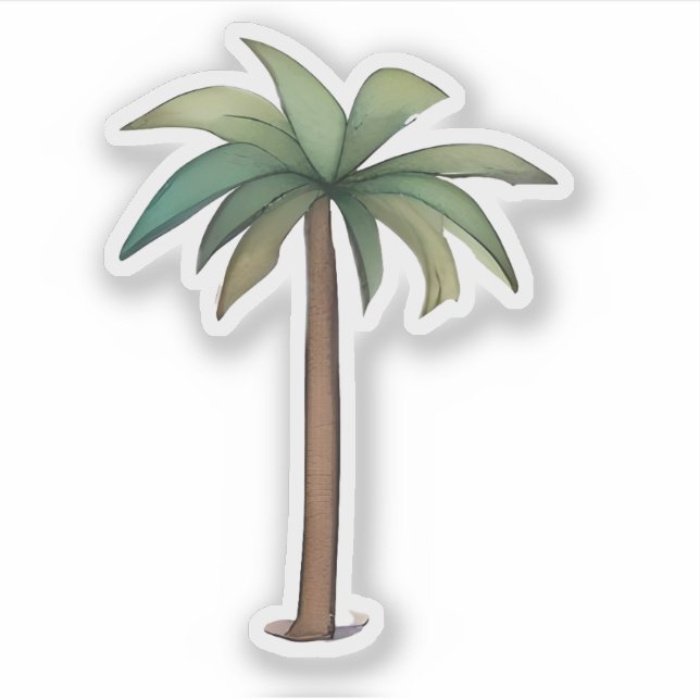 Sticker Illustration Tropical Palm Tree (Devant)