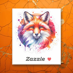 Sticker Illustration Watercolor Fox