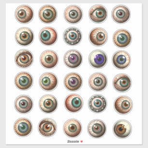 Sticker illustrations d'art en couleur de globes oculaires