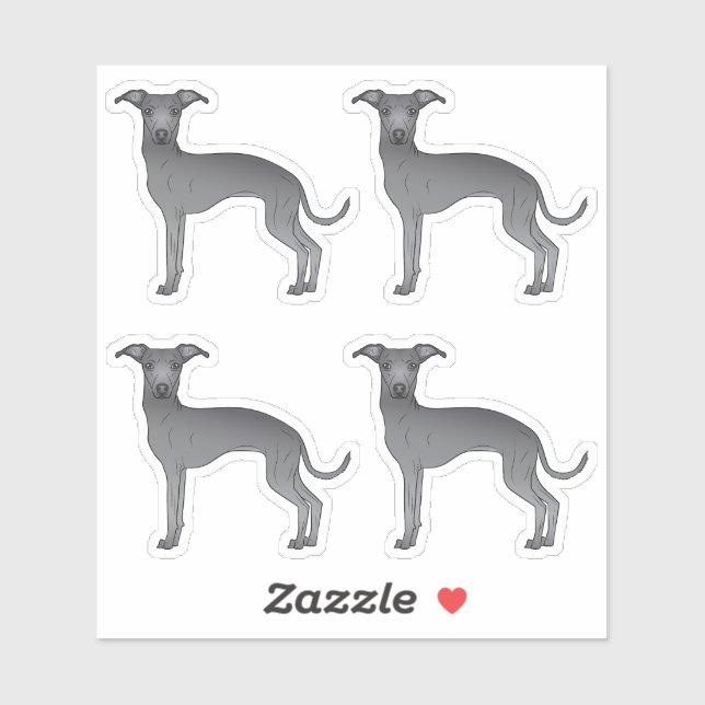 Sticker Illustrations de Chien de Dessin Cartoon Italien B (Feuille)