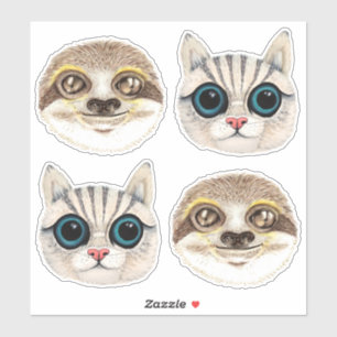 Sticker Illustrations de l'aquarelle de la face de la fent