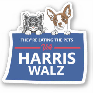 Sticker Ils mangent les animaux - Vote Harris Walz