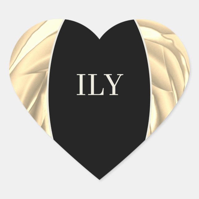 Sticker ILY Métallurgique doux Jaune et Noir (Devant)