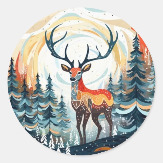 Sticker im Schnee halten (Vorderseite)