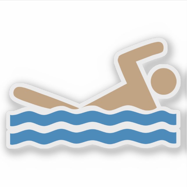Sticker Image de l'icône de natation en couleur (Devant)