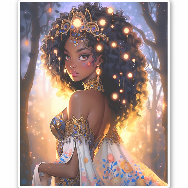 Sticker Imaginaire femme Art Africain Américain (Devant)