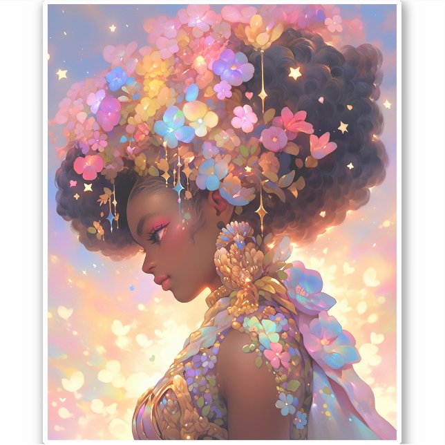 Sticker Imaginaire femme Art Africain Américain (Devant)