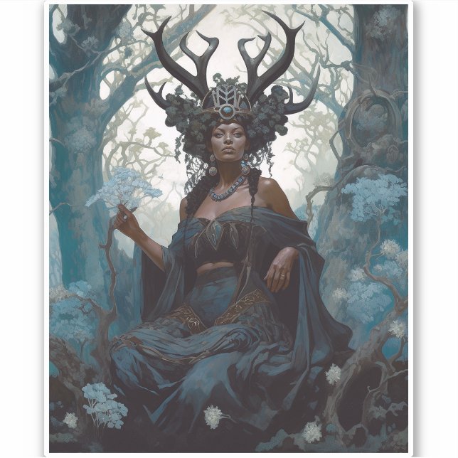 Sticker Imaginaire noir Sorceress Imaginaire magique (Devant)
