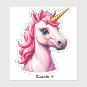 Sticker Imaginaire Unicorne rose