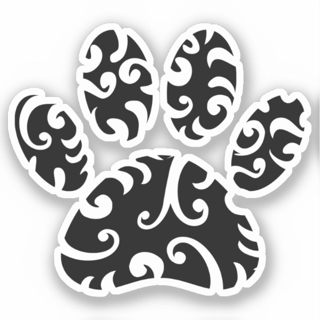 Sticker Impression Tribale de tatouage de chien (Recto)