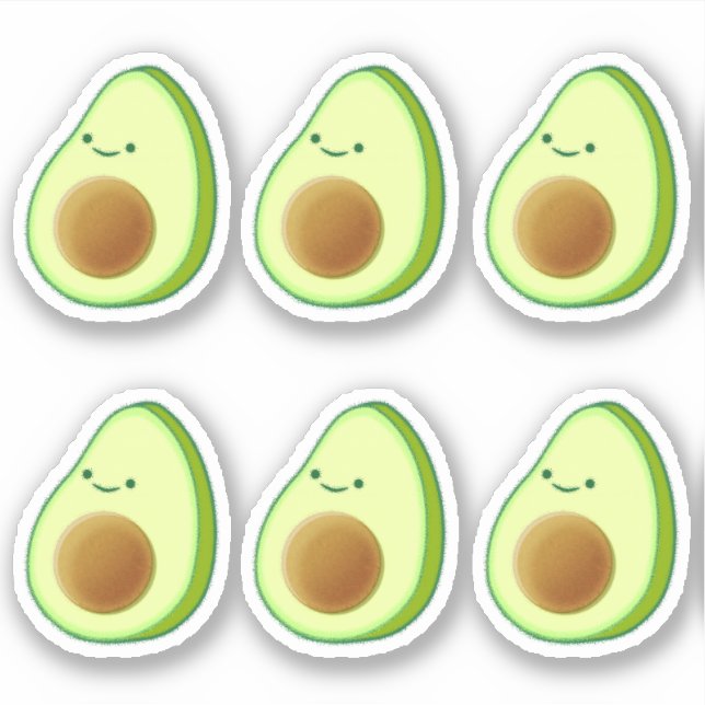 Sticker Imprimantes de dessin Avocado mignonnes (Devant)
