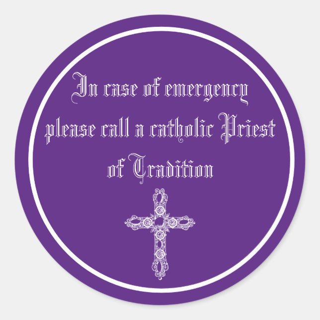 sticker in case of emergency call a cathol priest  (Vorderseite)
